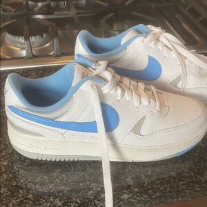 Nike White and Light Blue Athletic Shoes